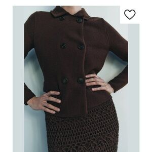 NWT ZARA 100% WOOL light brown BLAZER JACKET SIZE XL